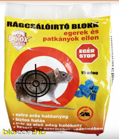 BIOTOX Extra Rágcsálóirtó blokk 300g