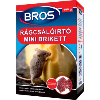 Bros Rágcsálóirtó paraffinos blokk, mini brikett 100g